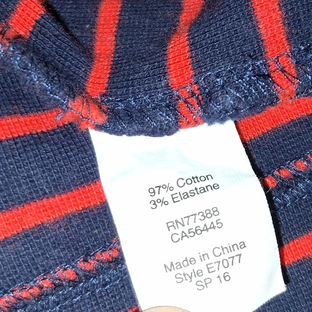 EUC J Crew Size Large Blue & Red Striped Long Sleeved Dress!